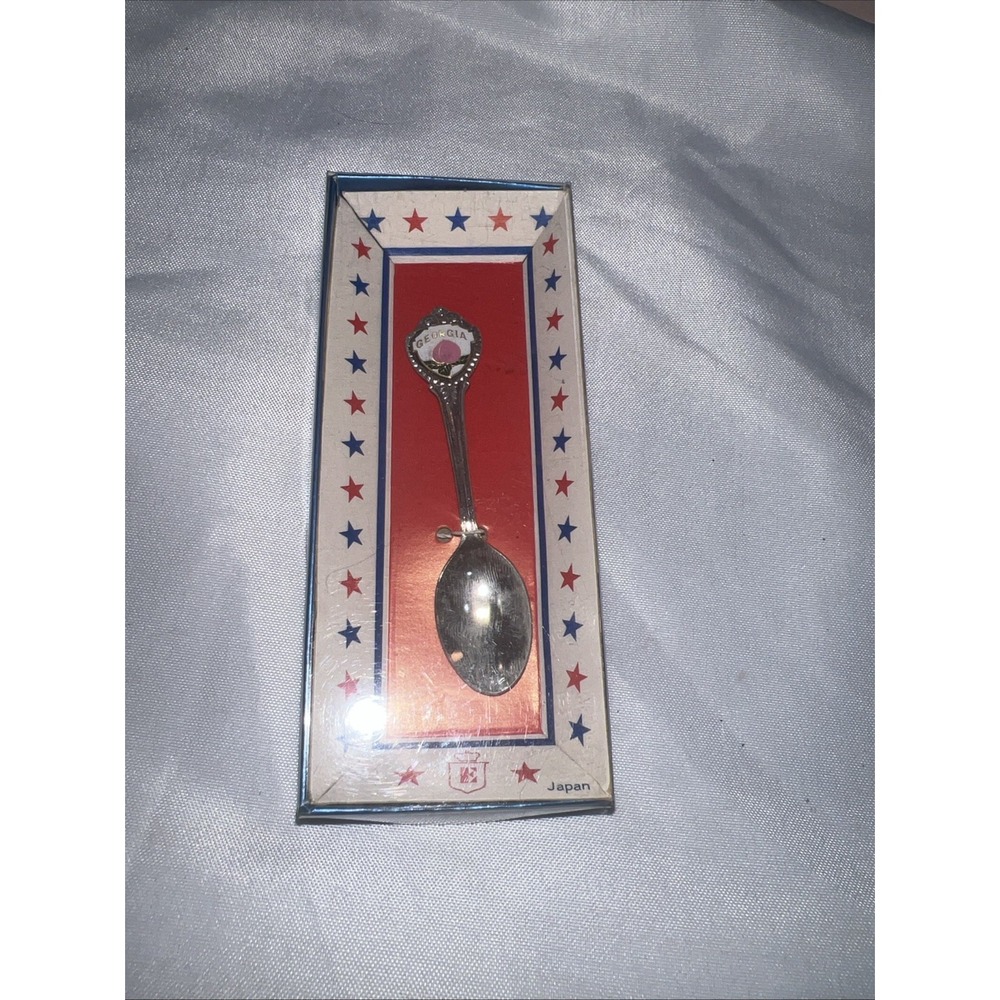 Georgia Flower Vintage Souvenir Collectible Spoon In Box Vintage Rare
